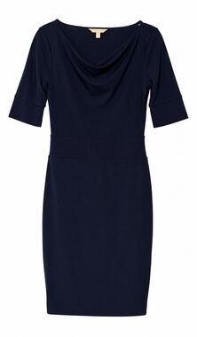 Banana Republic XS Navy Blue Cowl Neck Sheath Dress Stretch Career